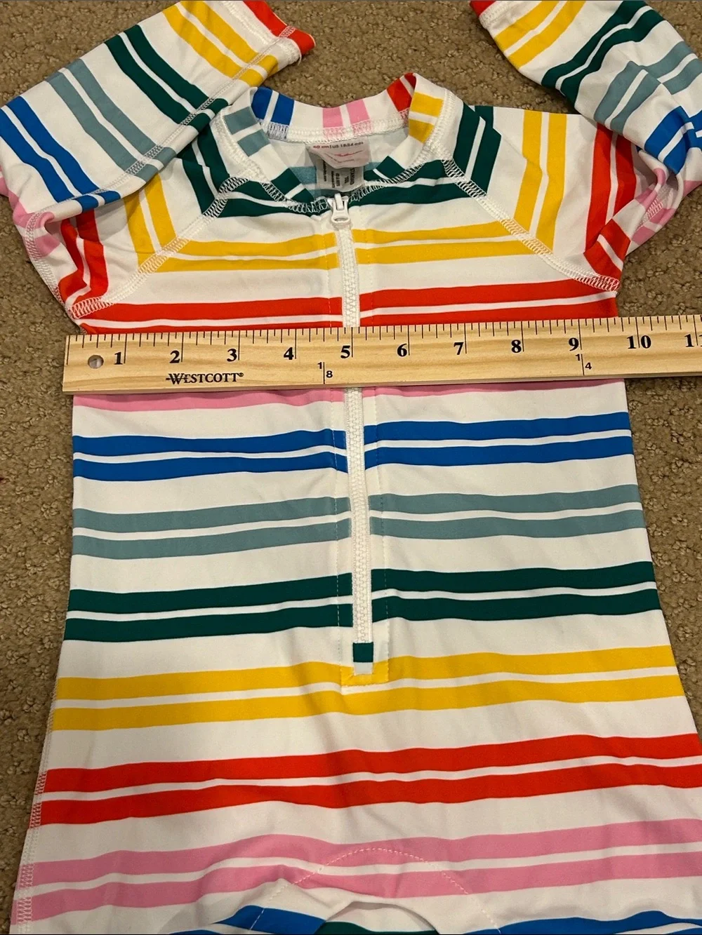 Hanna Andersson Multicolor Striped Zipper Rash Guard